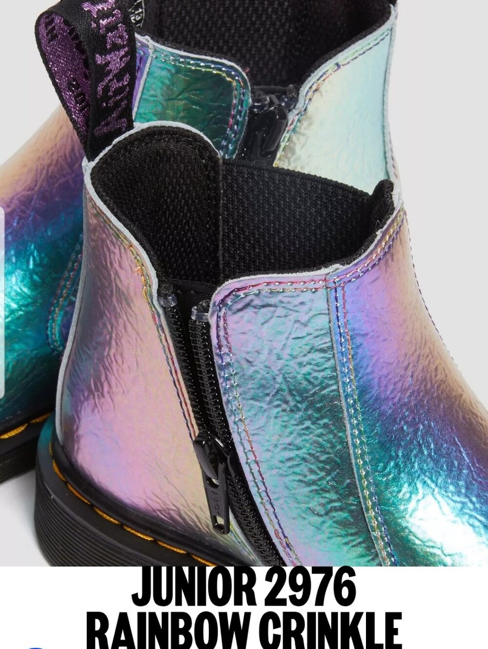 Dr. Martens Kids Iridescent Chelsea Boots - Purple/Green/Blue - Picture 9 of 11